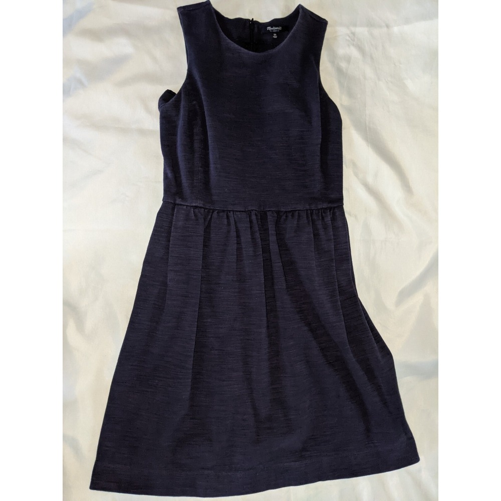 Madewell Dress‎ Afternoon Fit And Flare Navy Blue Size XS Zipper